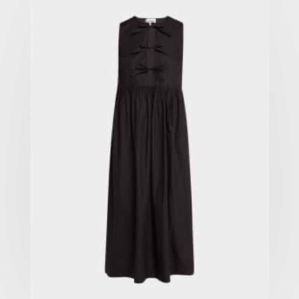 Ganni Black Midi Dress with Bow Details Size 36 FR (4 US)